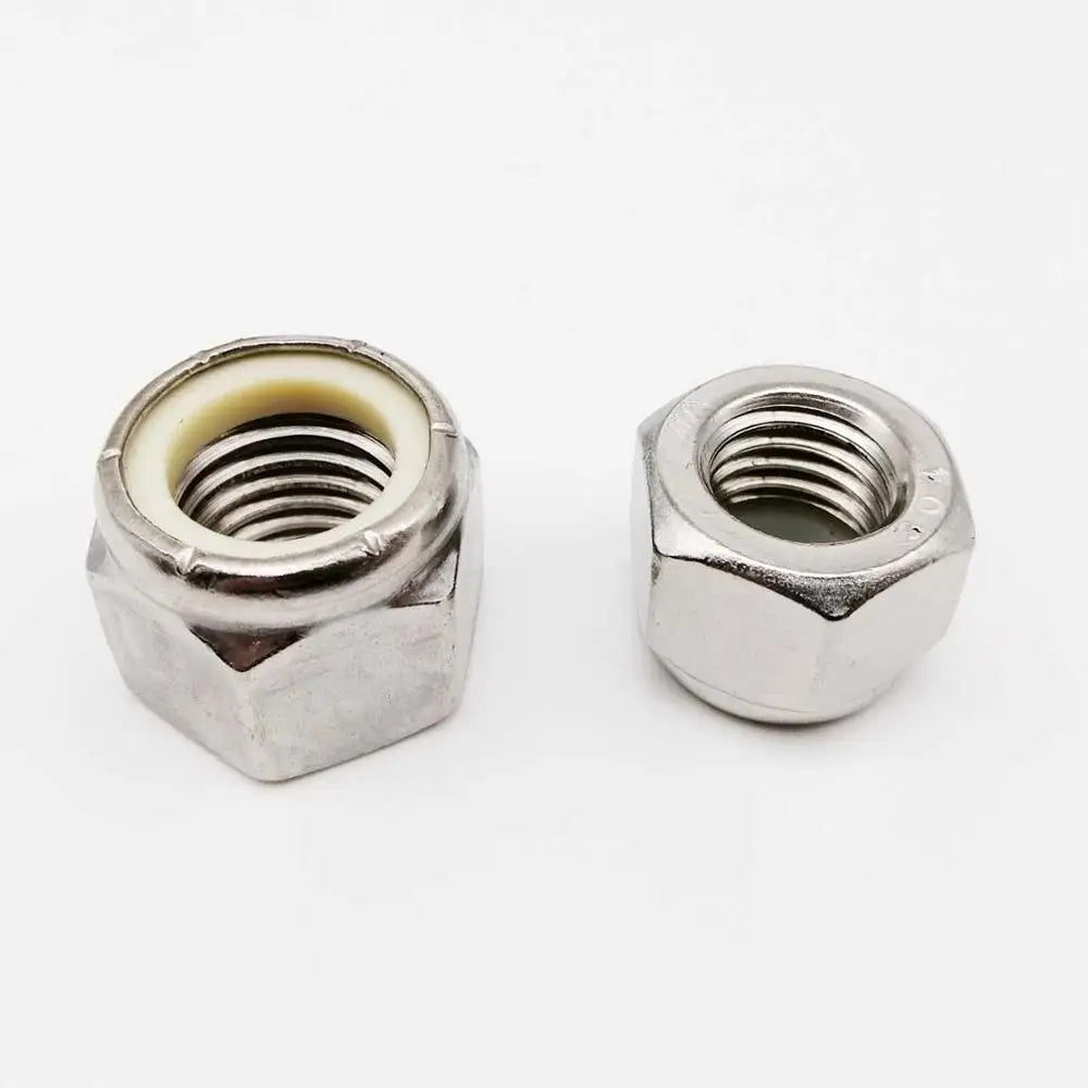 304 A2-70 Stainless Steel Hex Nylock Lock Nut UNC 2#-56 to 1/2-13 Coarse Thread Self-Locking Keszoox