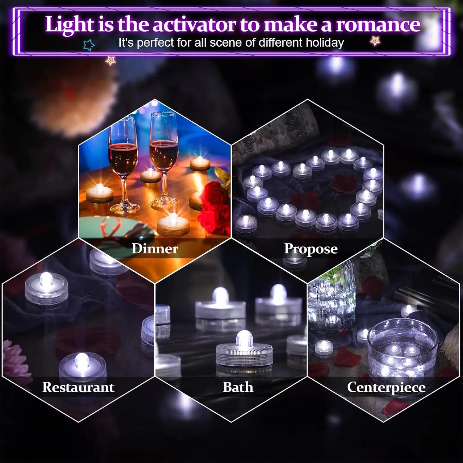 Submersible underwater LED candle decoration light