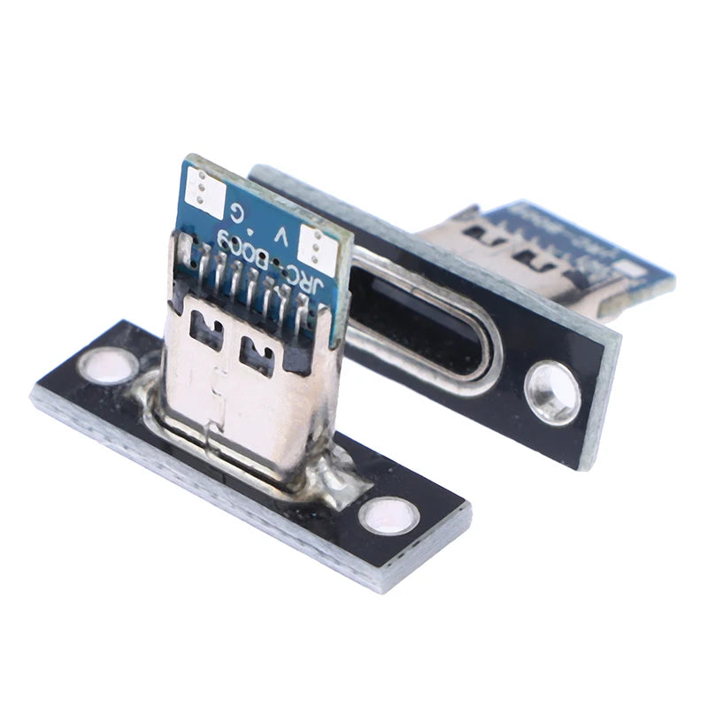 USB 3.1 Type C socket installation with screw fixing plate for secure connection