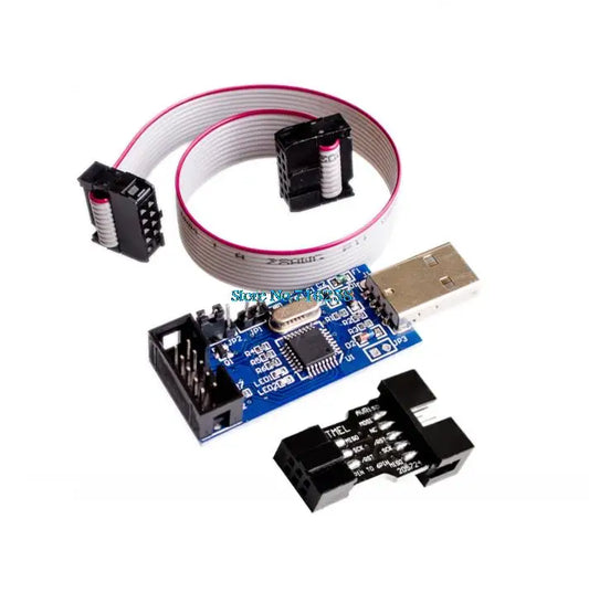 USB AVR programmer USBASP/USBISP for ISP bootloader, includes 10PIN to 6PIN adapter, ideal for Arduino and DIY electronics programming