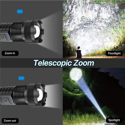 USB C flashlight with built-in rechargeable battery