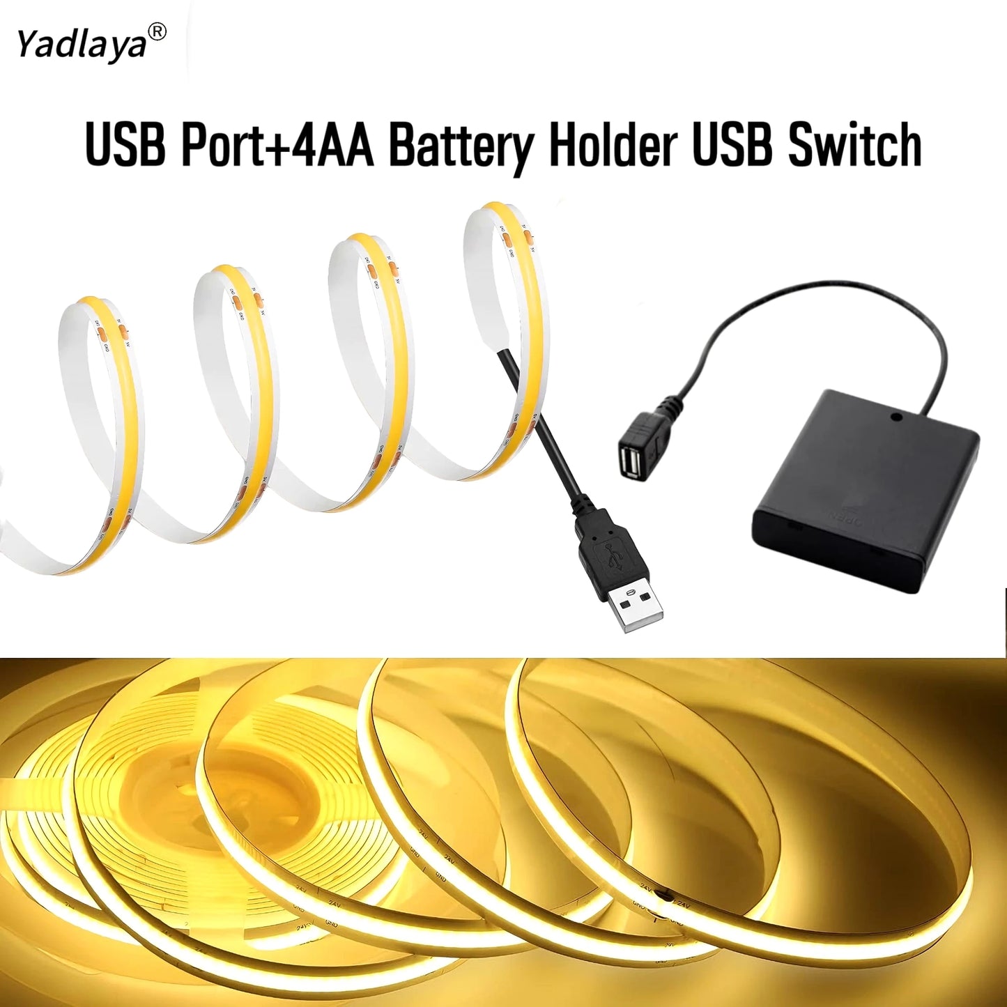 DC5V USB COB LED strip high density 320LED