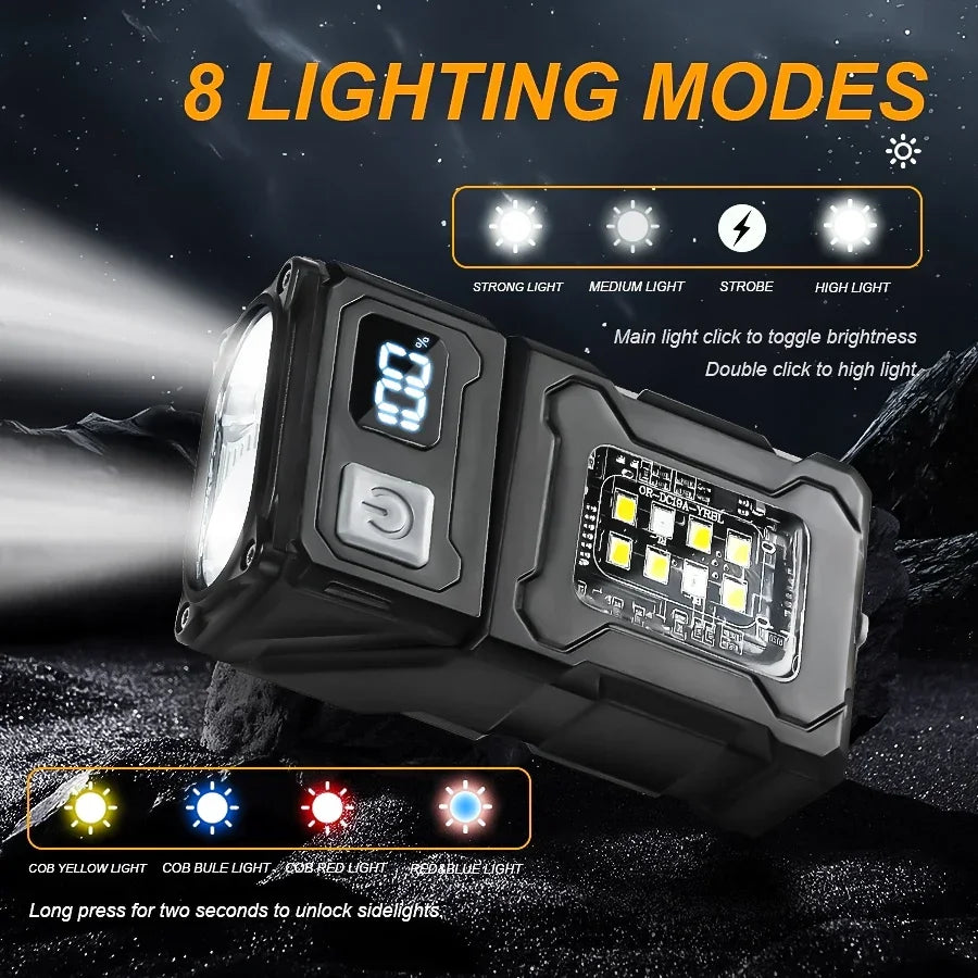 USB rechargeable LED torch with built-in battery