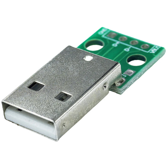 USB Type-A male to DIP 2.54mm adapter module with PCB converter, 4-pin connector for Arduino DIY electronics and prototyping projects