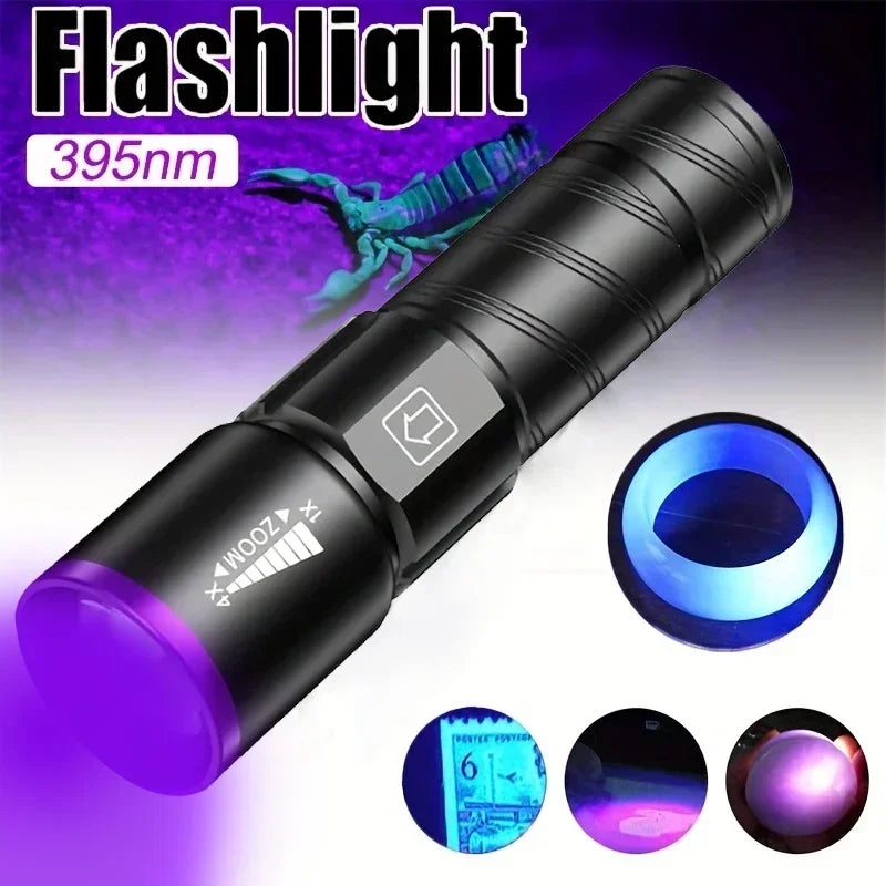 UV flashlight LED ultraviolet torch for inspection