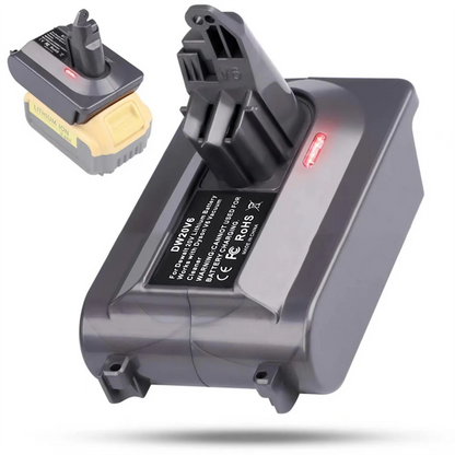 Easy installation of 21.6V battery adapter for handheld vacuums