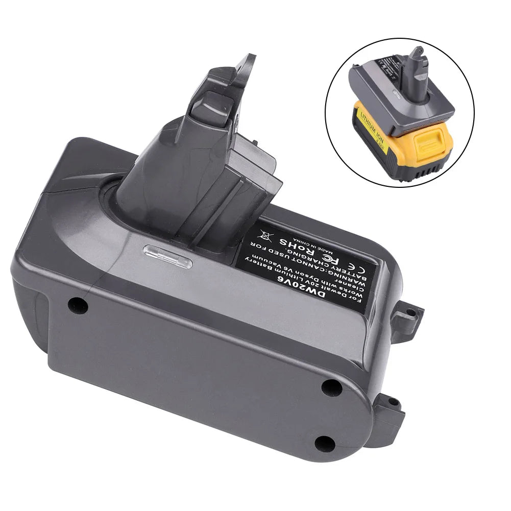 Rechargeable battery adapter for handheld vacuum cleaners, high capacity and long-lasting performance