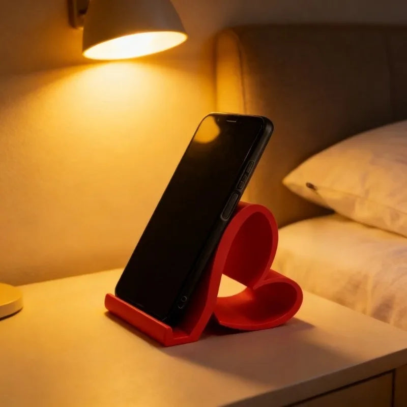 Portable heart-shaped phone stand for home use