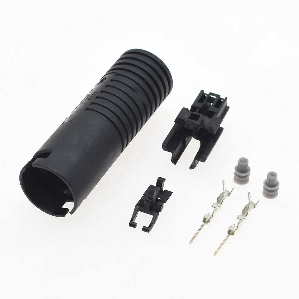 Wire harness connector housing showing robust design for headlight electrical system