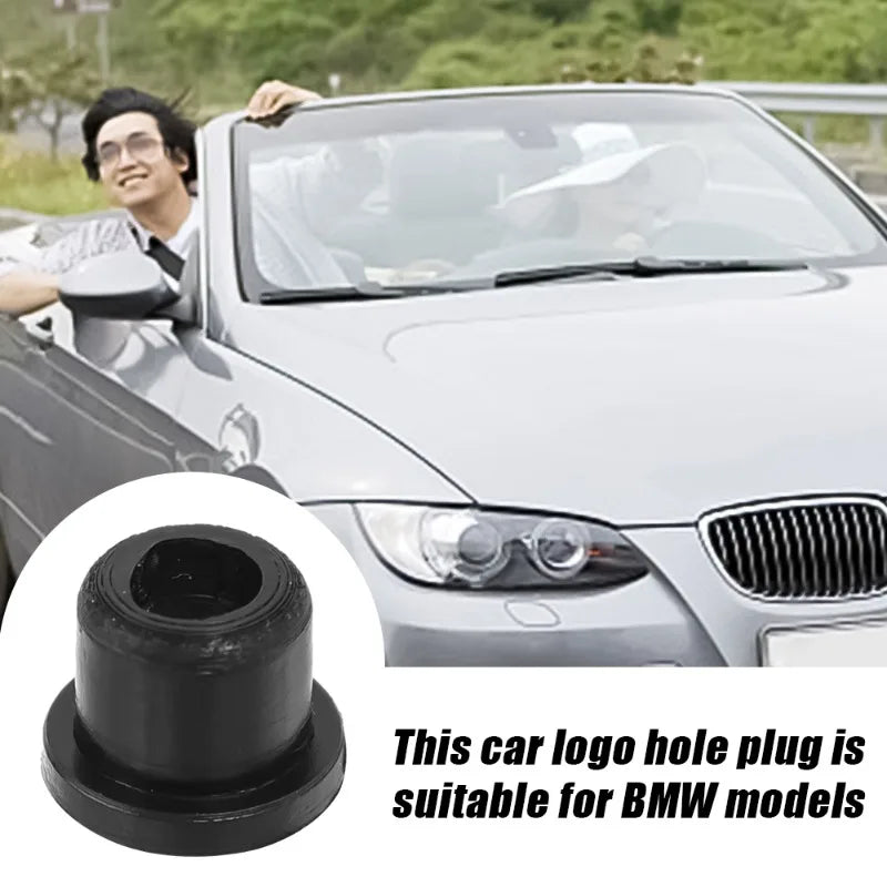 Car emblem hole plug cover for clean exterior finish