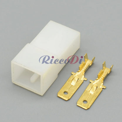 high-quality 2 pin electric connector socket showing male and female plug for reliable automotive wiring harness installation