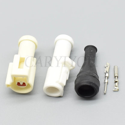 Male and female automotive connector installed in vehicle wiring system for reliable performance