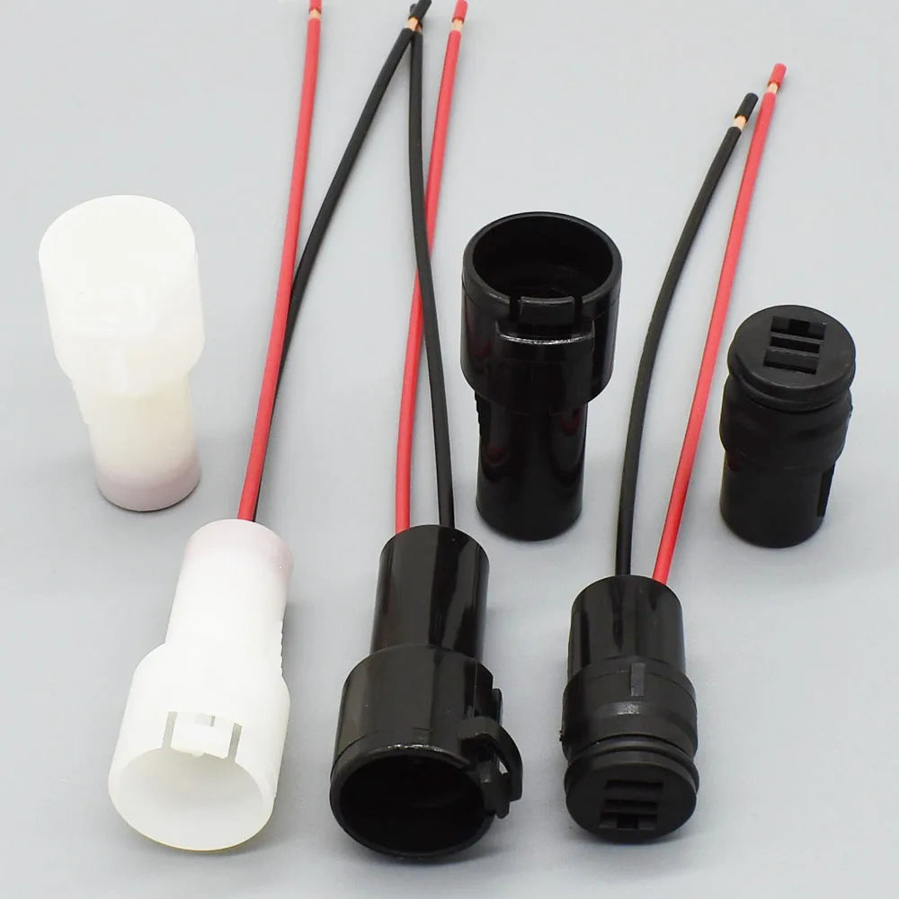 durable 2 pin male female automotive connector with 6.3mm waterproof design for precise wiring connections