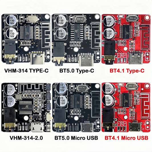 VHM-314 Bluetooth 5.0 audio receiver board with 3.7-5V input, wireless stereo, MP3 lossless decoder, XY-BT-Mini module for DIY audio projects