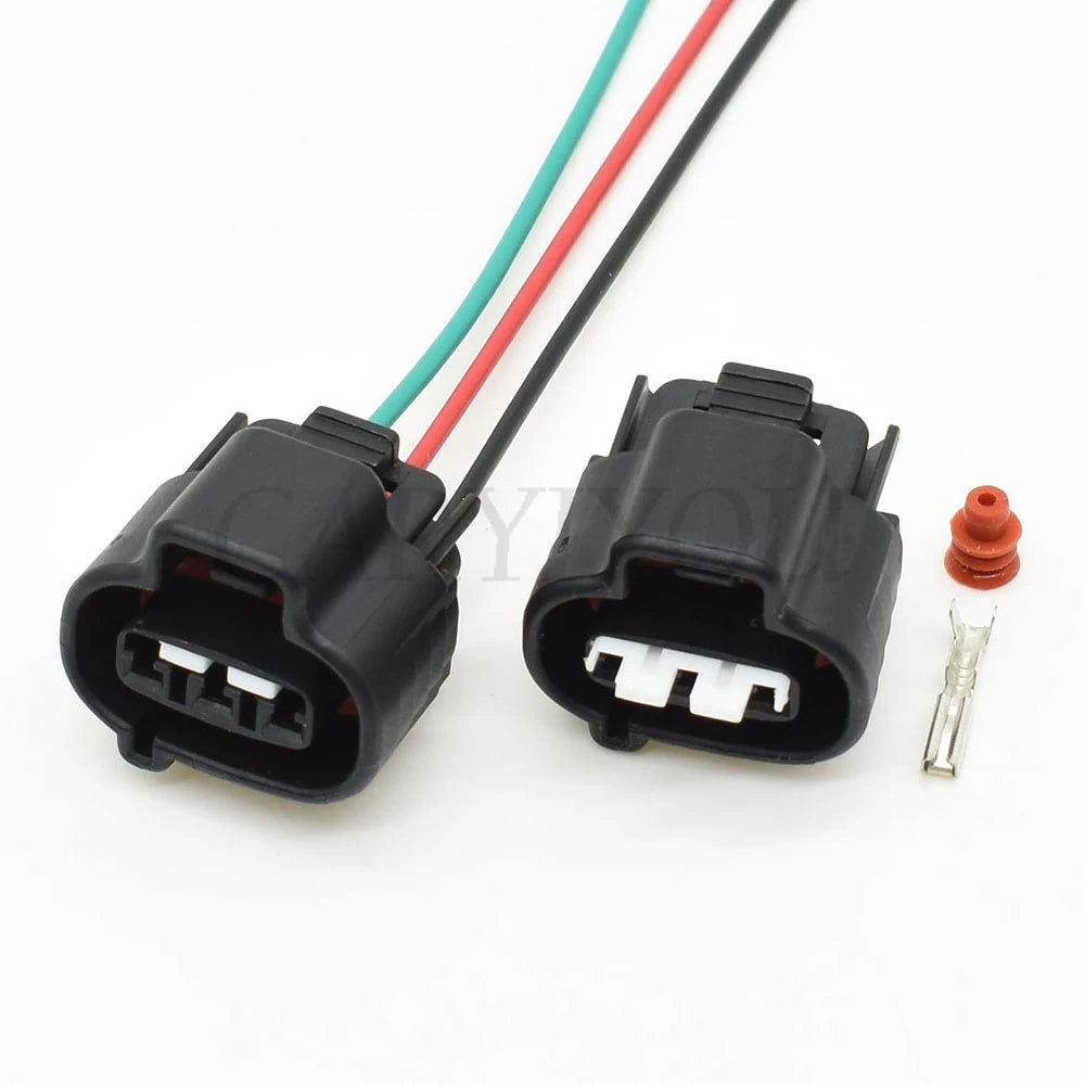 3 pin VSS sensor connector installed on vehicle wiring harness for speed signal connection