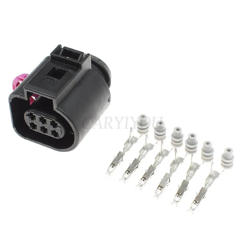 Waterproof 6-pin 1.5mm auto temperature sensor wire connector for VW cars and trucks, compatible with 3B0973813 1J0973713