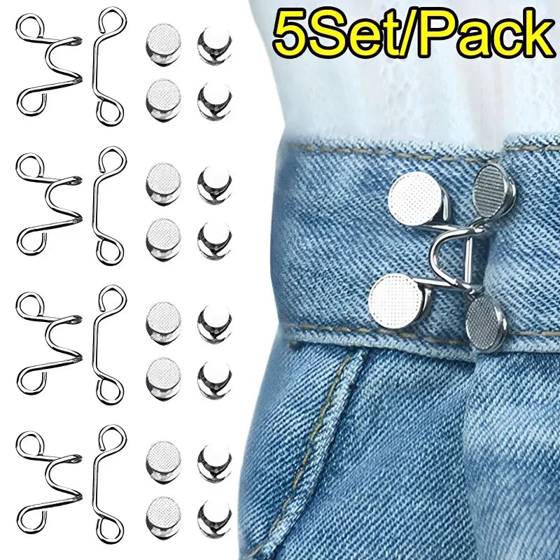 Adjustable waist extender button for jeans