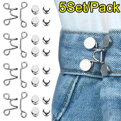 Adjustable waist extender button for jeans