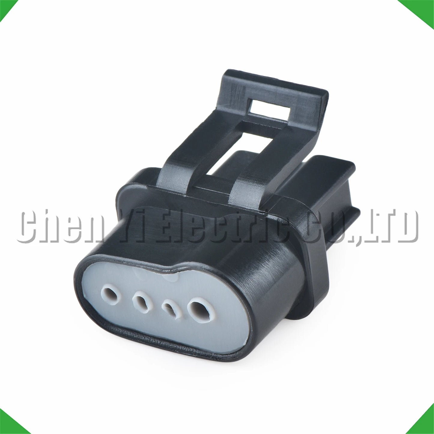 Close-up of 4 pin wire harness plug for water tank electronic fan, Chevrolet Buick automotive connector