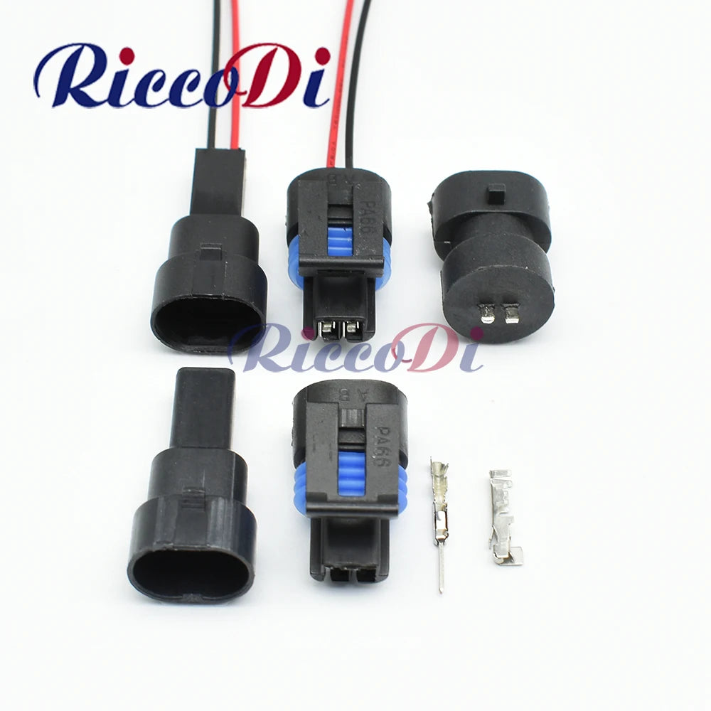 2 pin male and female water temperature sensor plug for secure and reliable automotive wiring