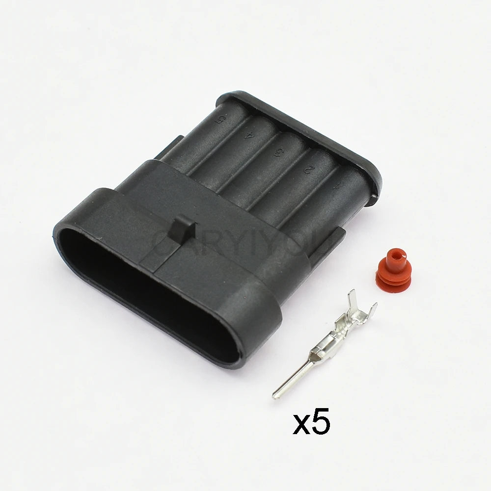 Waterproof 5 pin auto plug Superseal connector 282089-1 282107-1 male female plastic cable socket