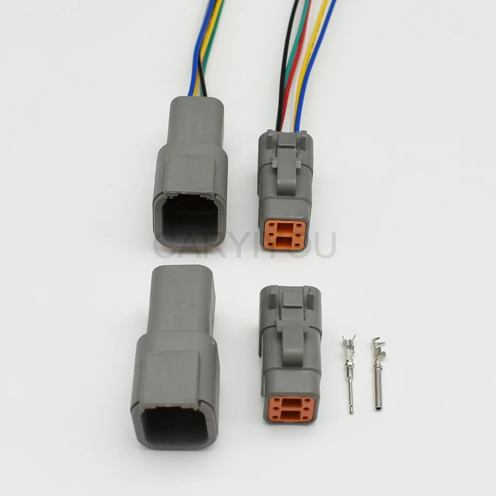 High quality 6 pin waterproof DTM wire connector with pins for automotive wiring applications