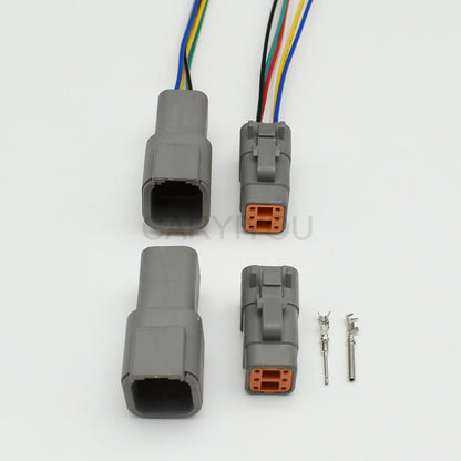 High quality 6 pin waterproof DTM wire connector with pins for automotive wiring applications