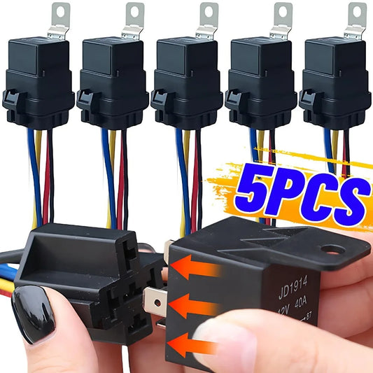 12V 40A waterproof automotive relay with harness socket