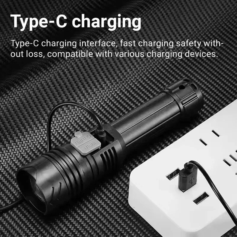 Waterproof rechargeable flashlight for camping