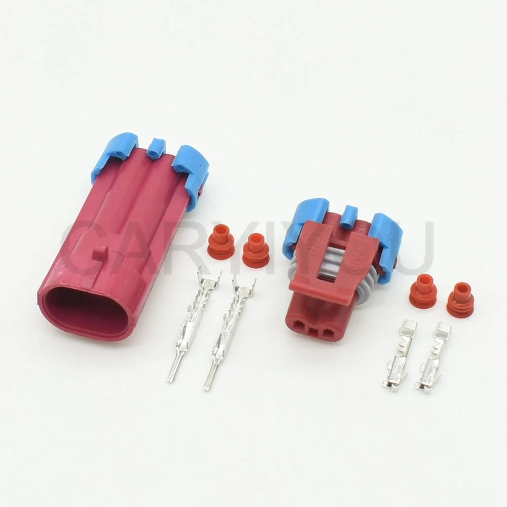 Assembly view of 2-pin male female automotive waterproof connector with robust design for reliable sensor and valve connection