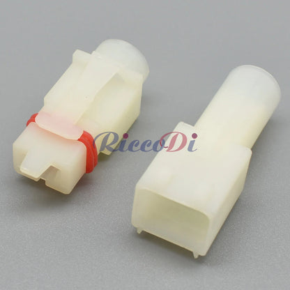 Close-up of male and female terminals on 7.8mm waterproof automotive cable connector for stable electrical connection