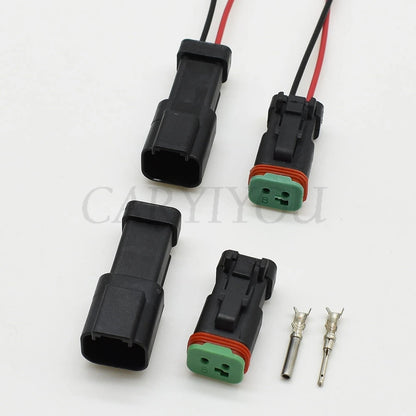 2 pin waterproof automotive connector plug male and female for Mazda DT series wiring sockets