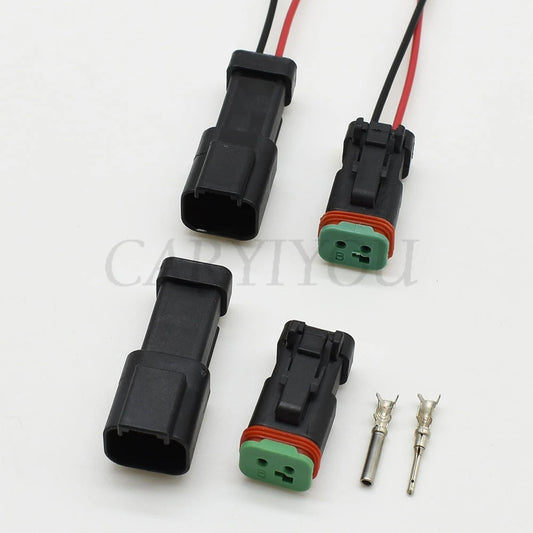 2 pin waterproof automotive connector plug male and female for Mazda DT series wiring sockets