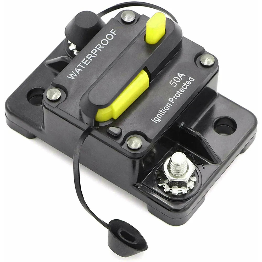 Car and boat waterproof circuit breaker fuse reset switch for 12V–48V DC electrical equipment