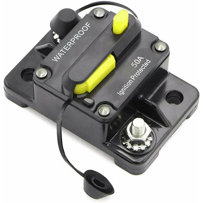 Car and boat waterproof circuit breaker fuse reset switch for 12V–48V DC electrical equipment