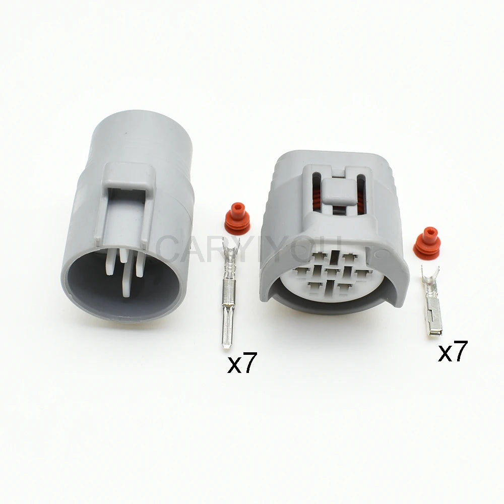 7 hole car waterproof headlight connector locking structure and terminal design