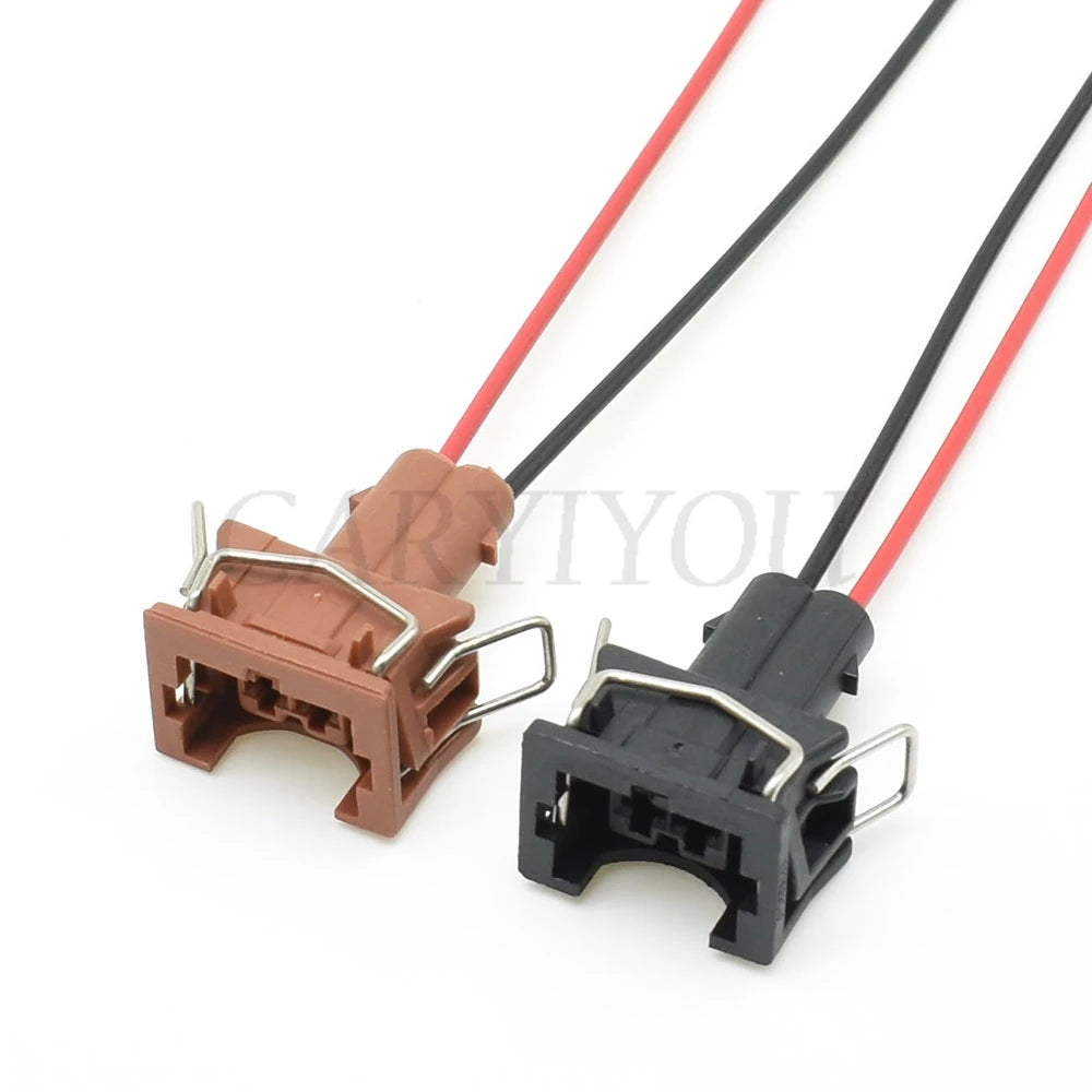 secure automotive EV1 fuel injector nozzle wiring connector female 2 pin socket with waterproof protection