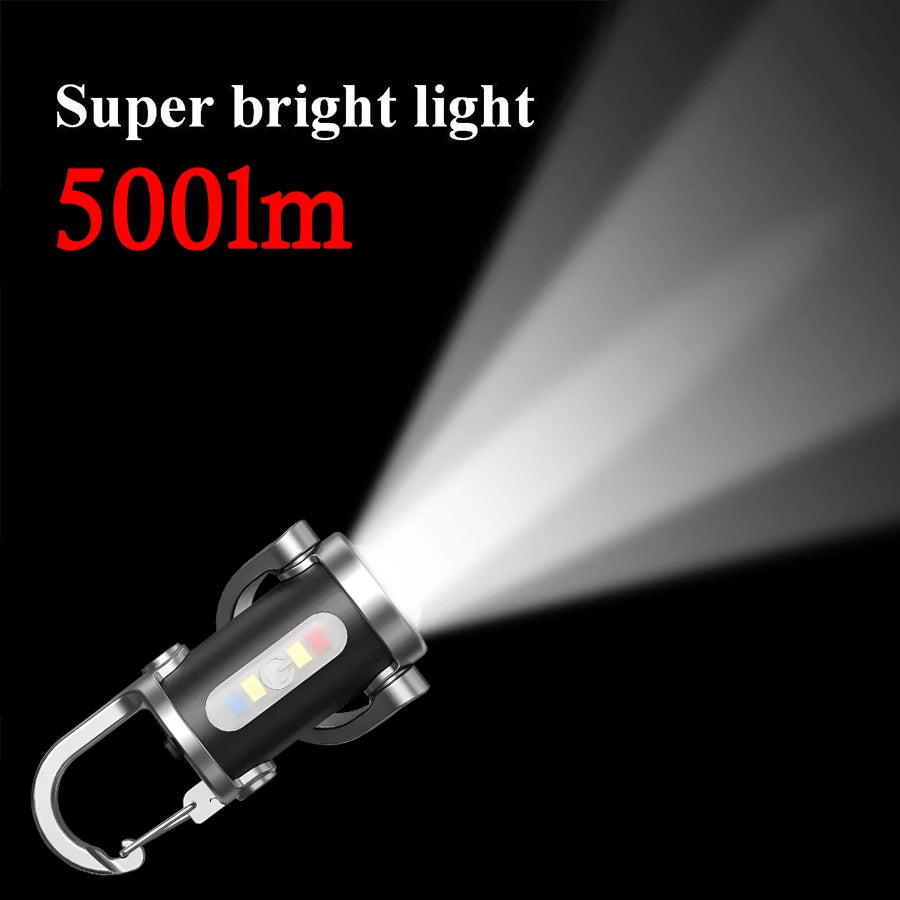 Waterproof COB LED keychain light for outdoor camping