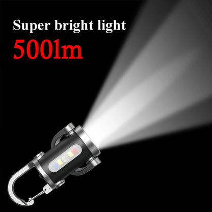 Waterproof COB LED keychain light for outdoor camping