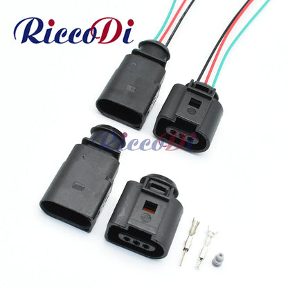3-Pin waterproof electrical wire connector 1J0973703 temp sensor socket plug for AUDI A4 A6 AVK VW showing full automotive view