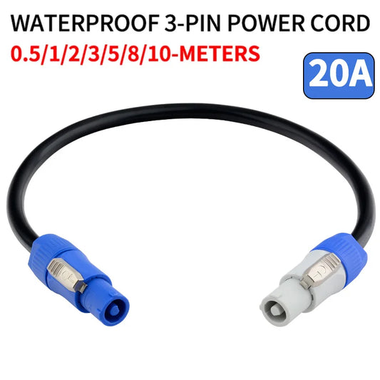 weatherproof 3 pin power cable 3x1.5mm2 for stage audio lighting equipment beam projectors led displays