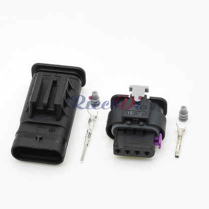Close-up of Weichai 4 Pin Water Temperature Sensor Connector terminals 1718657-1