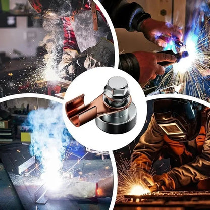 Set of powerful magnetism welding ground clamps with copper electrode, single head support accessories