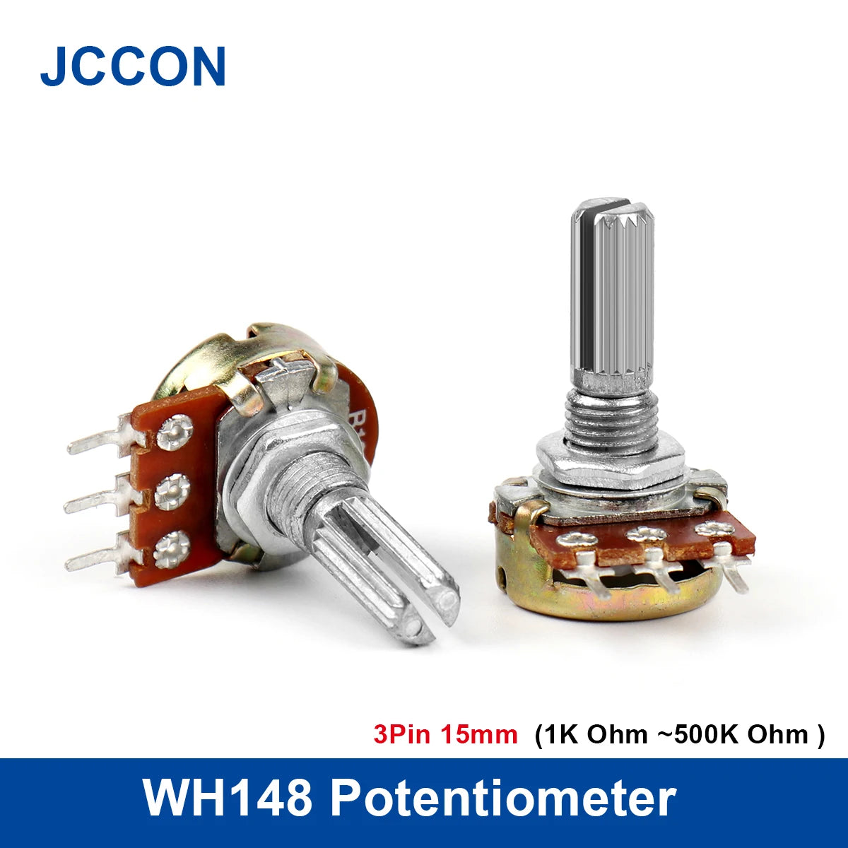 WH148 B1K to B500K 3Pin 15mm shaft rotary potentiometer for amplifier volume control