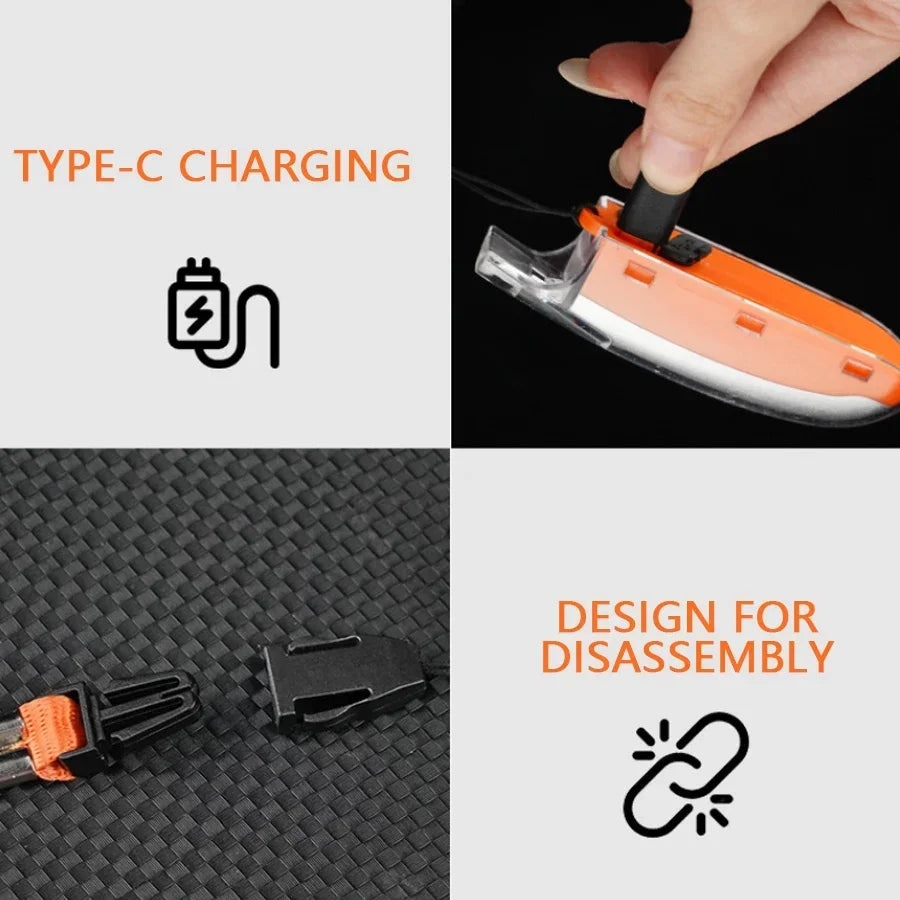 Keychain pendant flashlight with whistle function