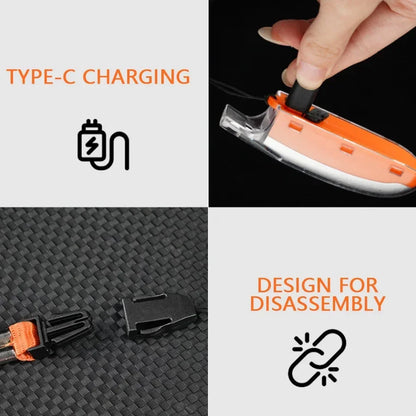 Keychain pendant flashlight with whistle function