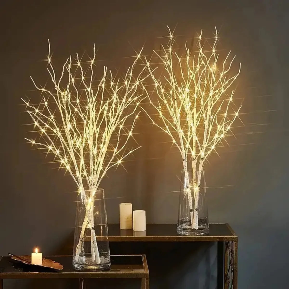 1 PC white birch branch light, LED festive lights, battery operated for Christmas, party, wedding decoration, and outdoor twig lighting