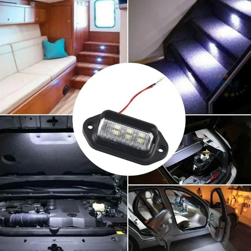 White LED tail license plate lamp
