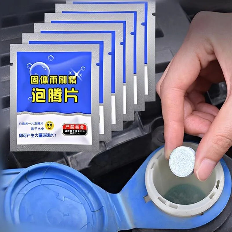 Windshield window glass dust wiper cleaning tablets