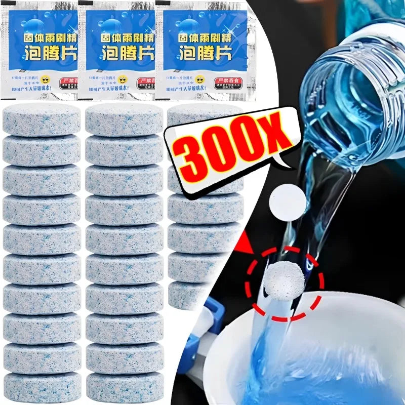 Car windshield cleaner effervescent tablets